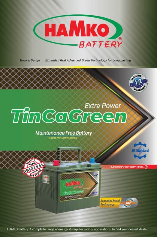 HAMKO TinCaGreen MF Battery NS70-MF - HAMKO